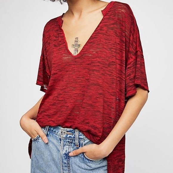 Free People Tops - Free People Tops - Free People Red Burnout Maddie